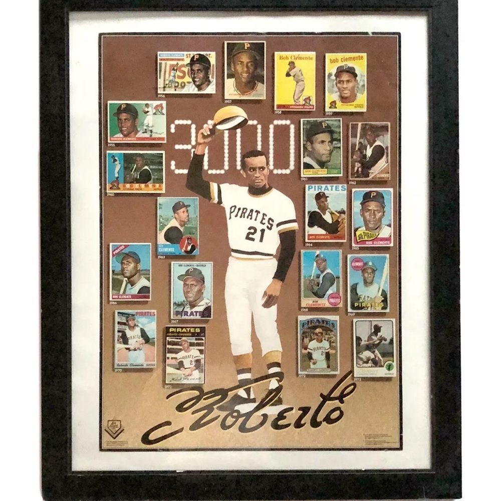 Roberto Clemente Poster with Stickers